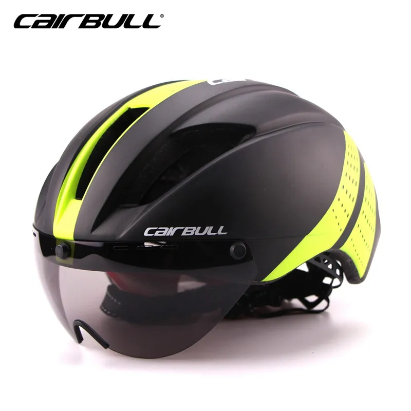 NEW 280g Aero Goggle TT Road Bicycle Helmet In-Mold Racing Cycling Bike Sports Safety Helmet Time-Trial Cycling Helmet