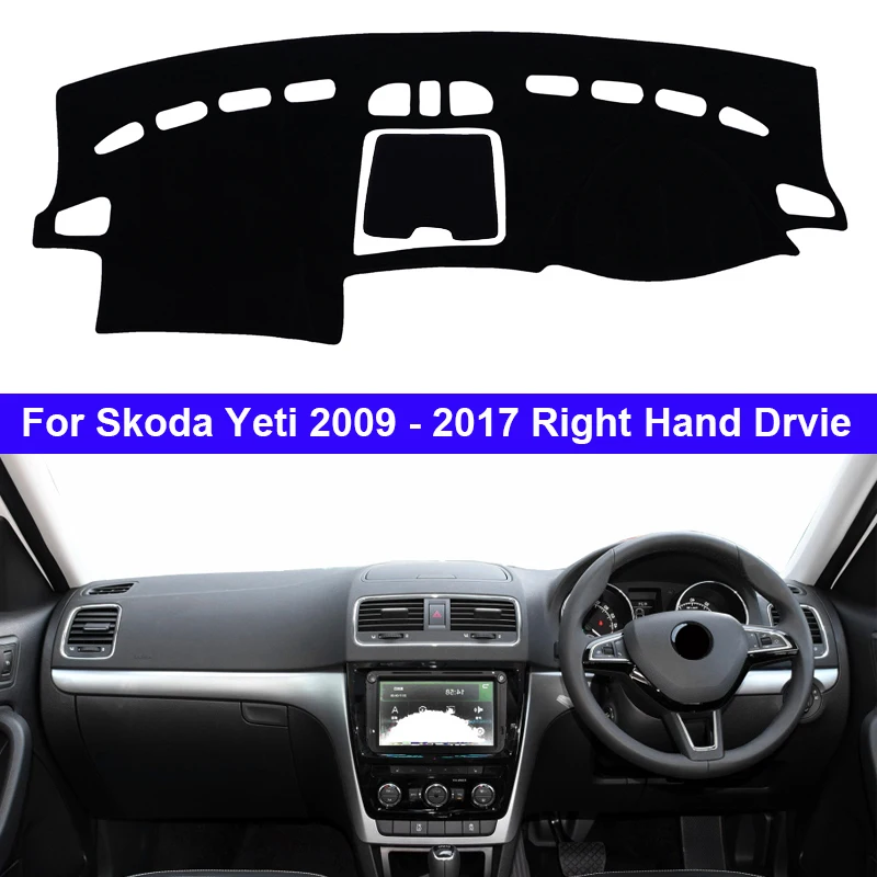 Car Dashboard Cover Dash Mat Carpet Cape For Skoda Yeti 2009 - 2017 Anti-sun Sun shade Dashmat 2016 2015 2014 2013 2012 2011