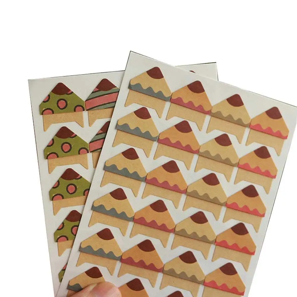 48 Pcs/Lot Colored Pencils Crayons Corner Paper Scrapbooking DIY Stickers For Photo Album Protect Photo Frame Albums Decorations