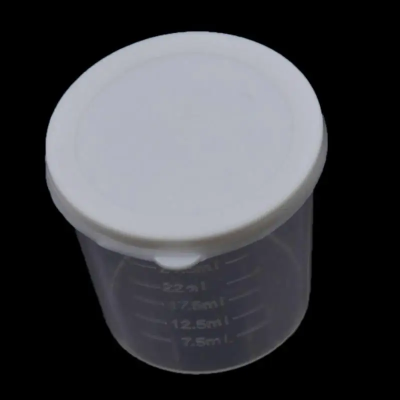 30/50ML Clear Plastic Scaled Sample Cup With Lid Laboratory Kitchen Sample Measuring Cup 10PCS