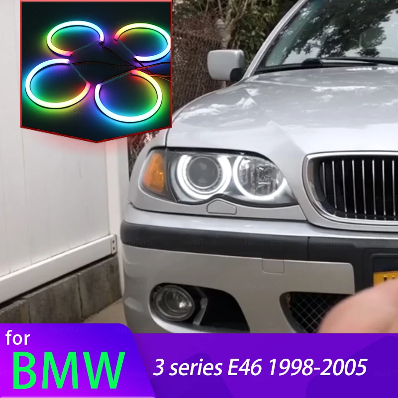 

Daytime Light Super Bright Colorful RGBW Cotton LED Angel Eyes For BMW E46 1998-2005 Revolving Dynamic Light Sequential Flowing