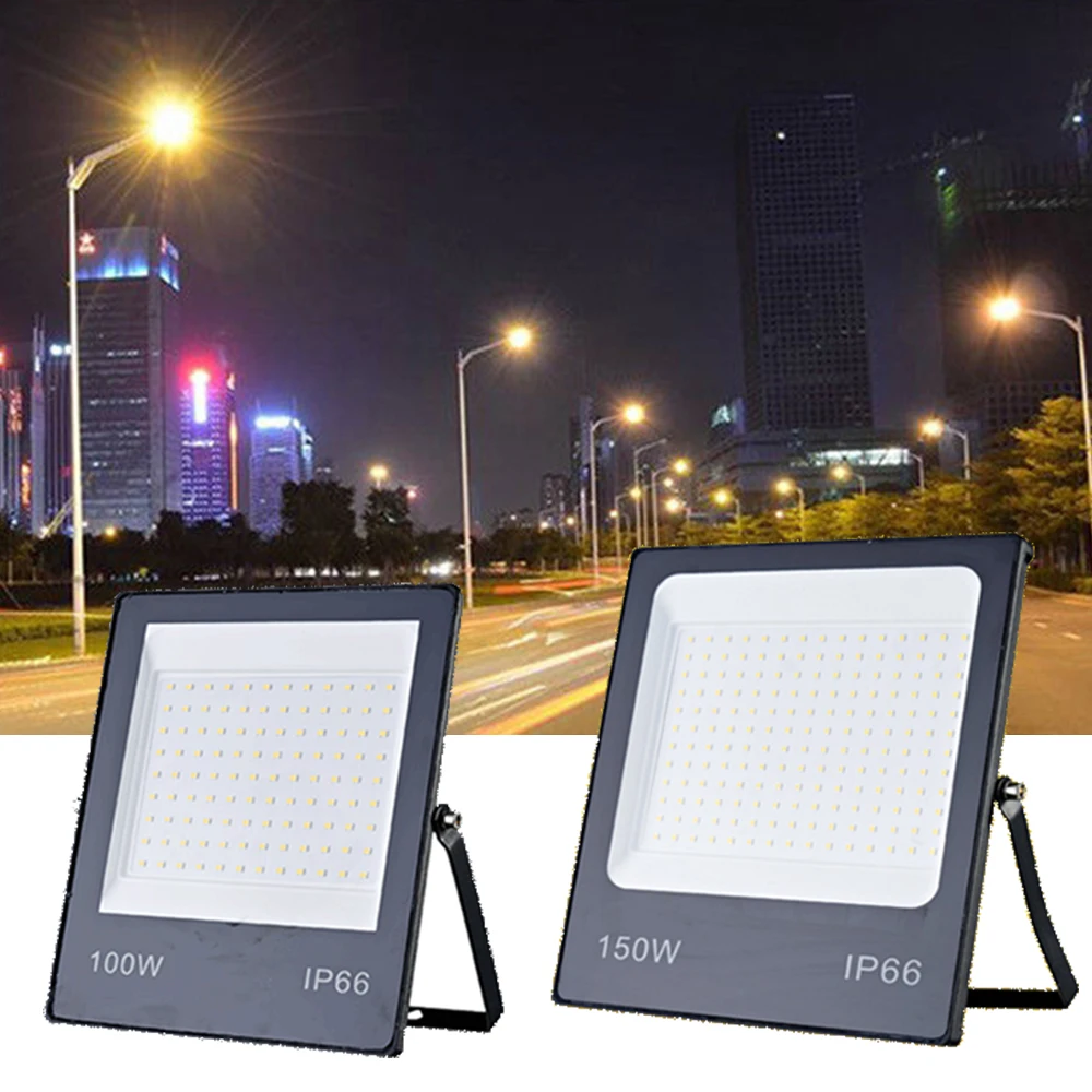 AC165-265V de luz LED impermeable para exteriores, foco blanco cálido IP66, 10W, 20W, 30W, 50W, 100W, 150W