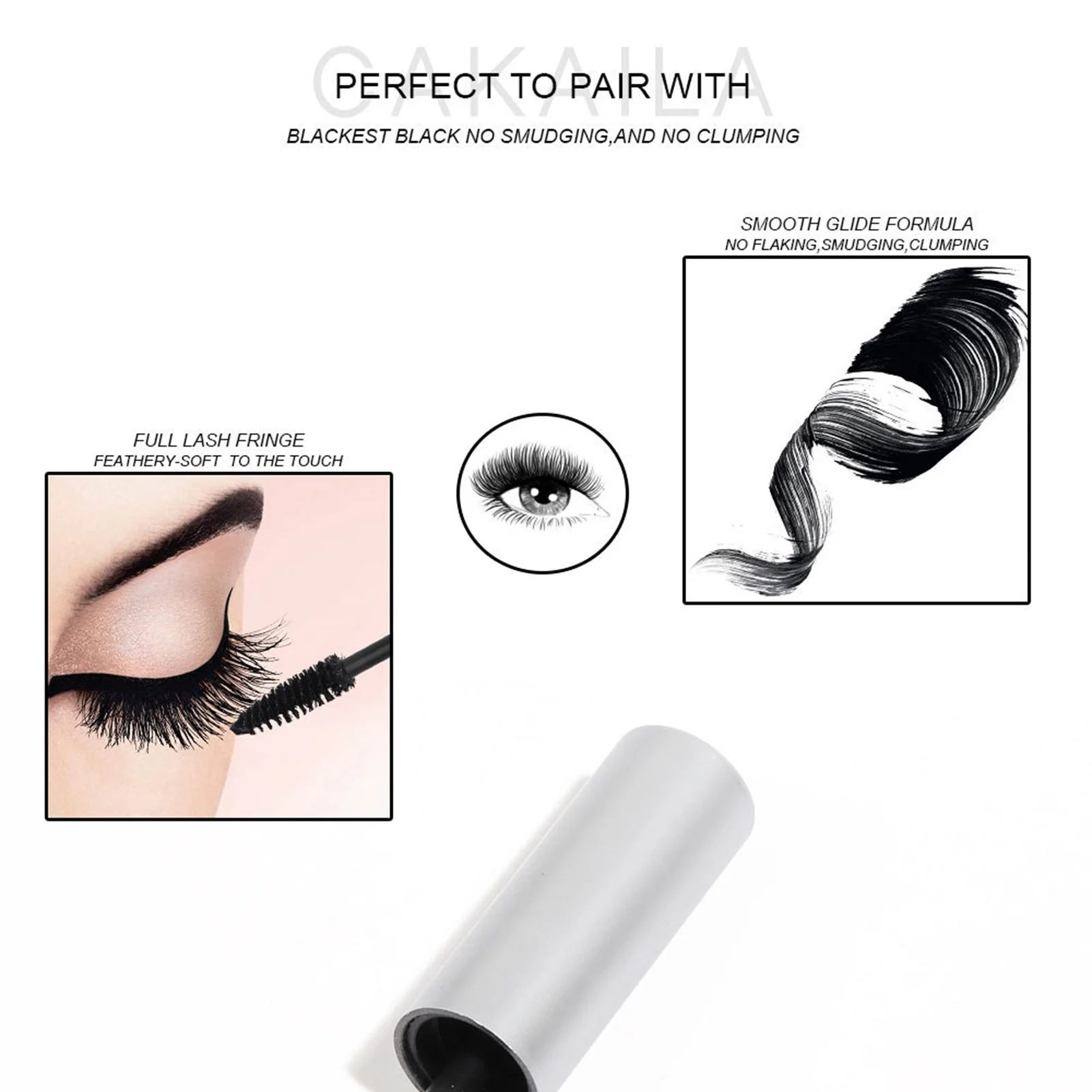 3d Mascara Verlenging Zwarte Wimper Wimper Wimpers Borstel Schoonheid Make-Up Langdragende Gouden Kleur Mascara Make-Up