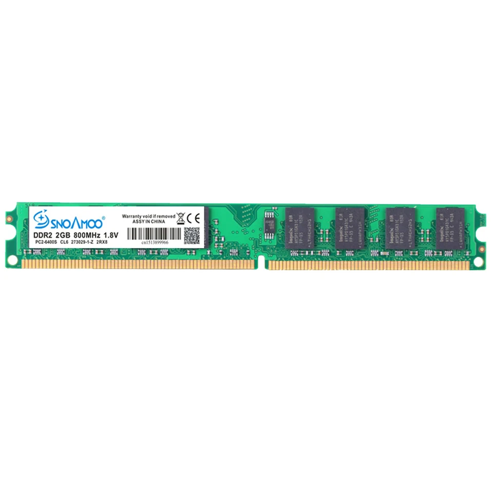 SNOAMOO Desktop PC RAMs DDR2 1G/2GB 667MHz PC2-5300s 800MHz PC2-6400S DIMM Non-ECC 240-Pin 1.8V For Intel Computer Memory