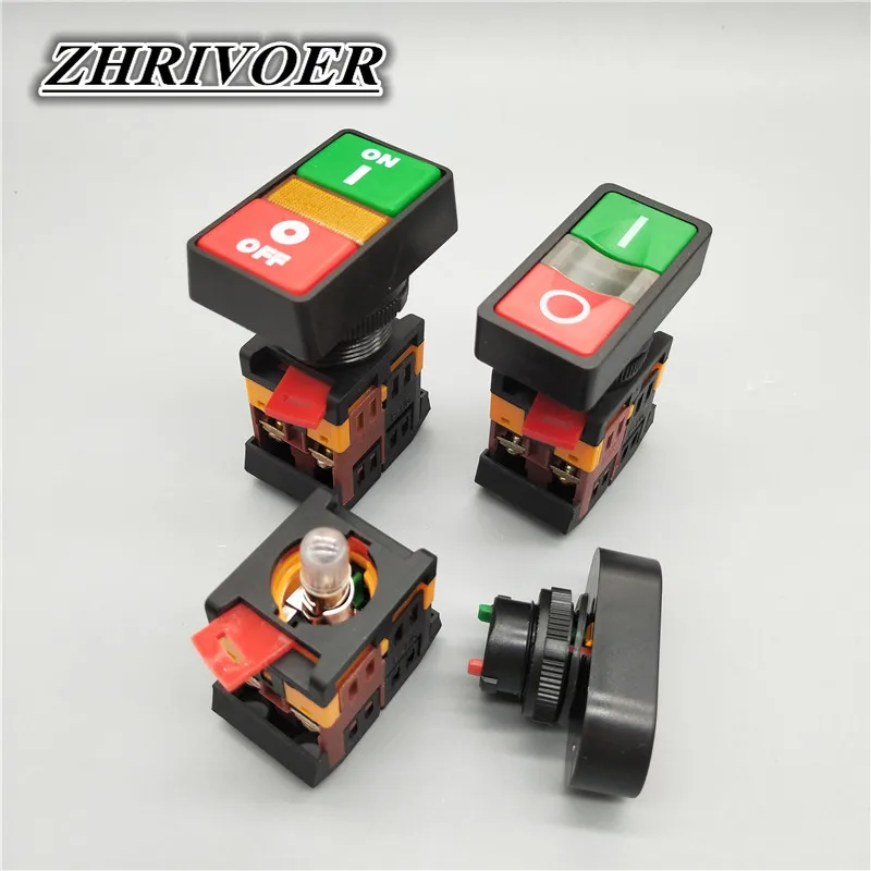 22 مللي متر/25 مللي متر/30 مللي متر على/OFF START إيقاف NO/NC APBB-22N/AS-22N/PPBB-30N حظة مزدوجة رئيس دفع زر التبديل مع ضوء 12V 24V 220V #4