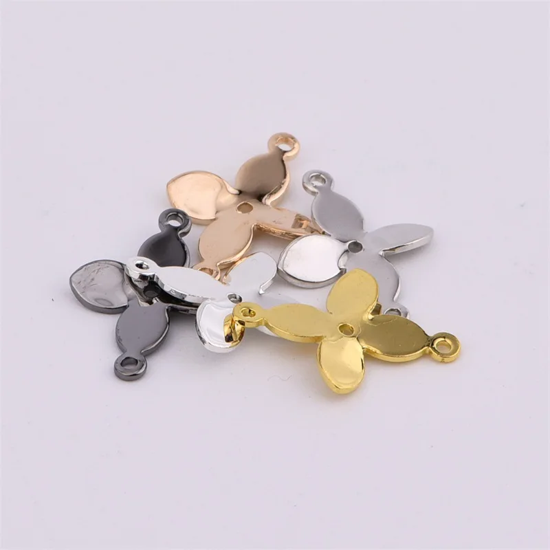 15 * 11mm solid arc shape four plum blossom pendant diy jewelry accessories shaped flower necklace connected pendant pendant