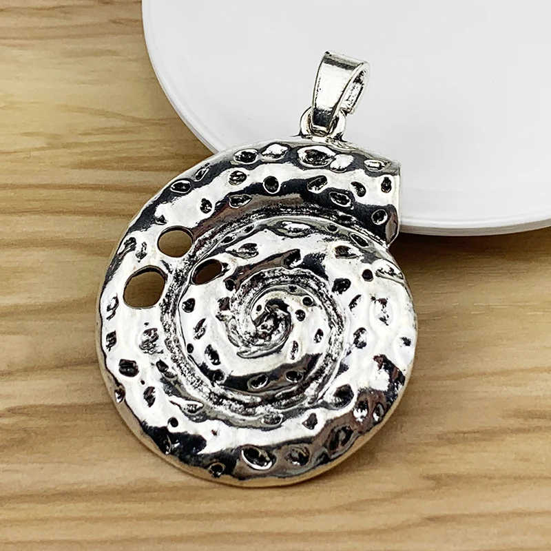 

1 Piece Large Seashell Conch Sea Snail Spiral Shell Tibetan Silver Charms Pendants for Necklace Jewelry Making 79x56mm