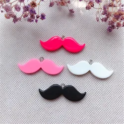 10pcs Cute Multicolor Glitter Resin Flatback Moustache For Necklace Keychain Pendant DIY Making Accessories