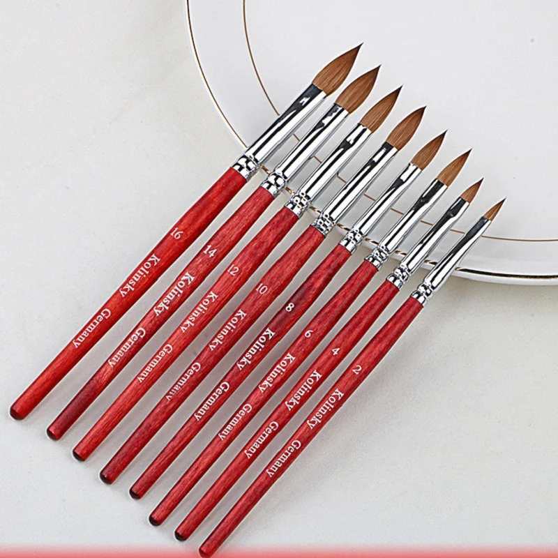 

Kolinsky Nail Art Brush Set Round Pen Drawing Painting Dust Clean Acrylic UV Gel Brush Extension Design Tools Manicure