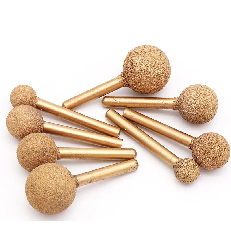 6mm shank diamond vaccum brazed Ball Grinding head  Jade Stone Carving Grinding Head
