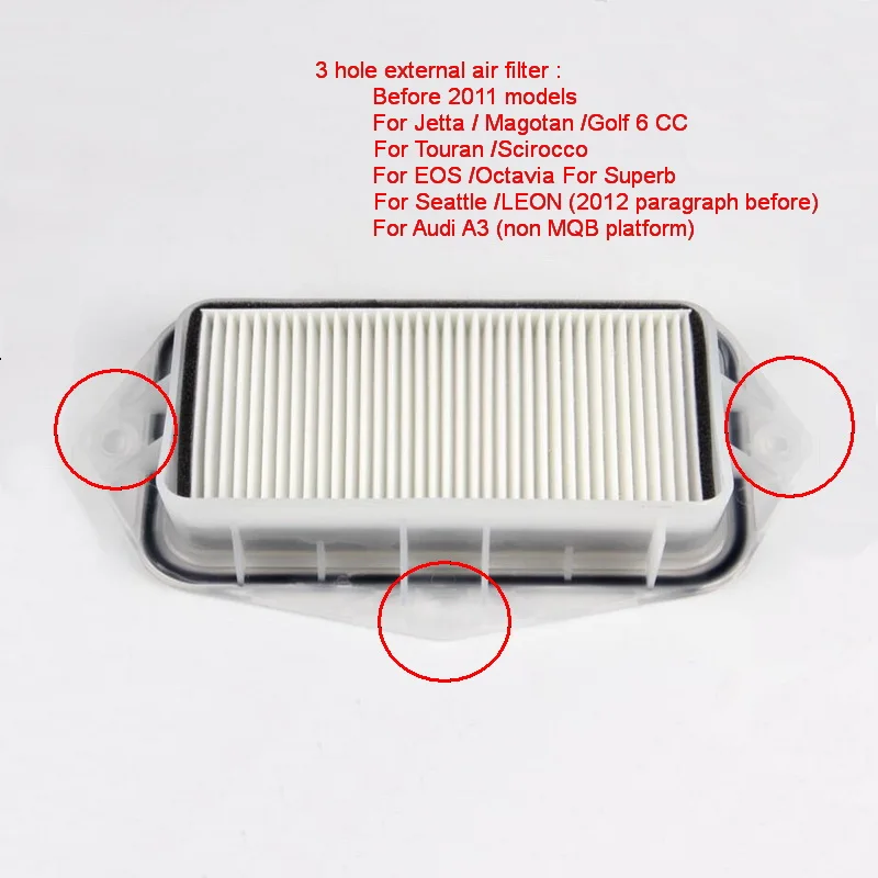 Tonlinker 3 holes Cabin air filter for Vw Sagitar CC Passat B5B6B7 Golf Touran audi Skoda Octavia anti-PM2.5 external air filter