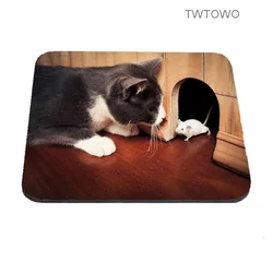 Best Sales Customized Mouse Pad Animals Gray Fun Lying Down Cats Kittens Computer Notebook Rectangle Rubber Mous