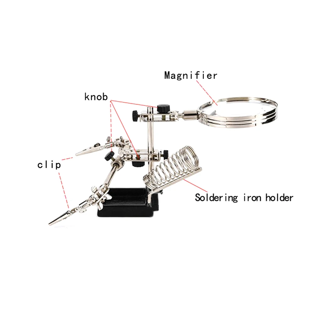 Free Shipping BOSI Soldering Iron Stand Combined With Magnifier Lens Clips And Holder