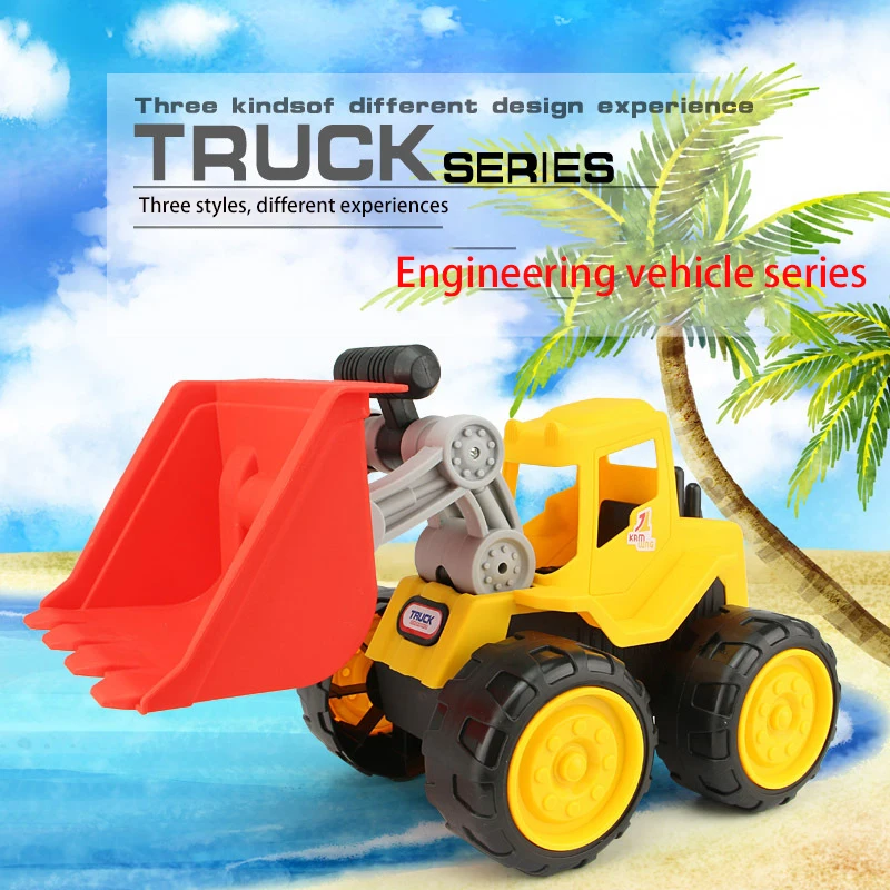 Beach large thick engineering toy car children dump truck excavator beach loading soil forklift resistant drop boy model toy gif