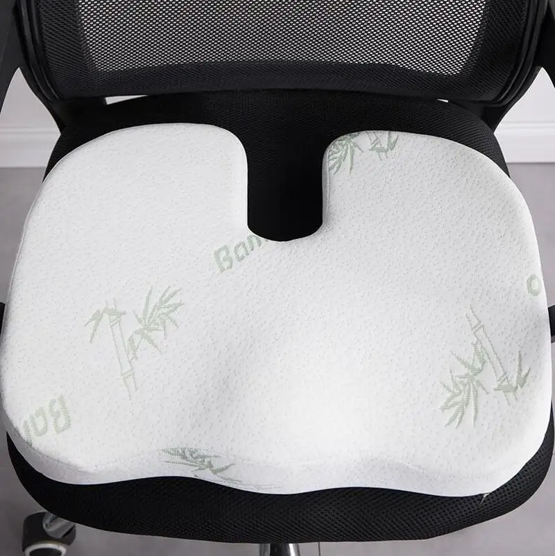 Cushion Slow Rebound Waist Support Set for Home Office Health Care Chair Pad Bamboo Fiber Memory Foam Seat Cushion Back