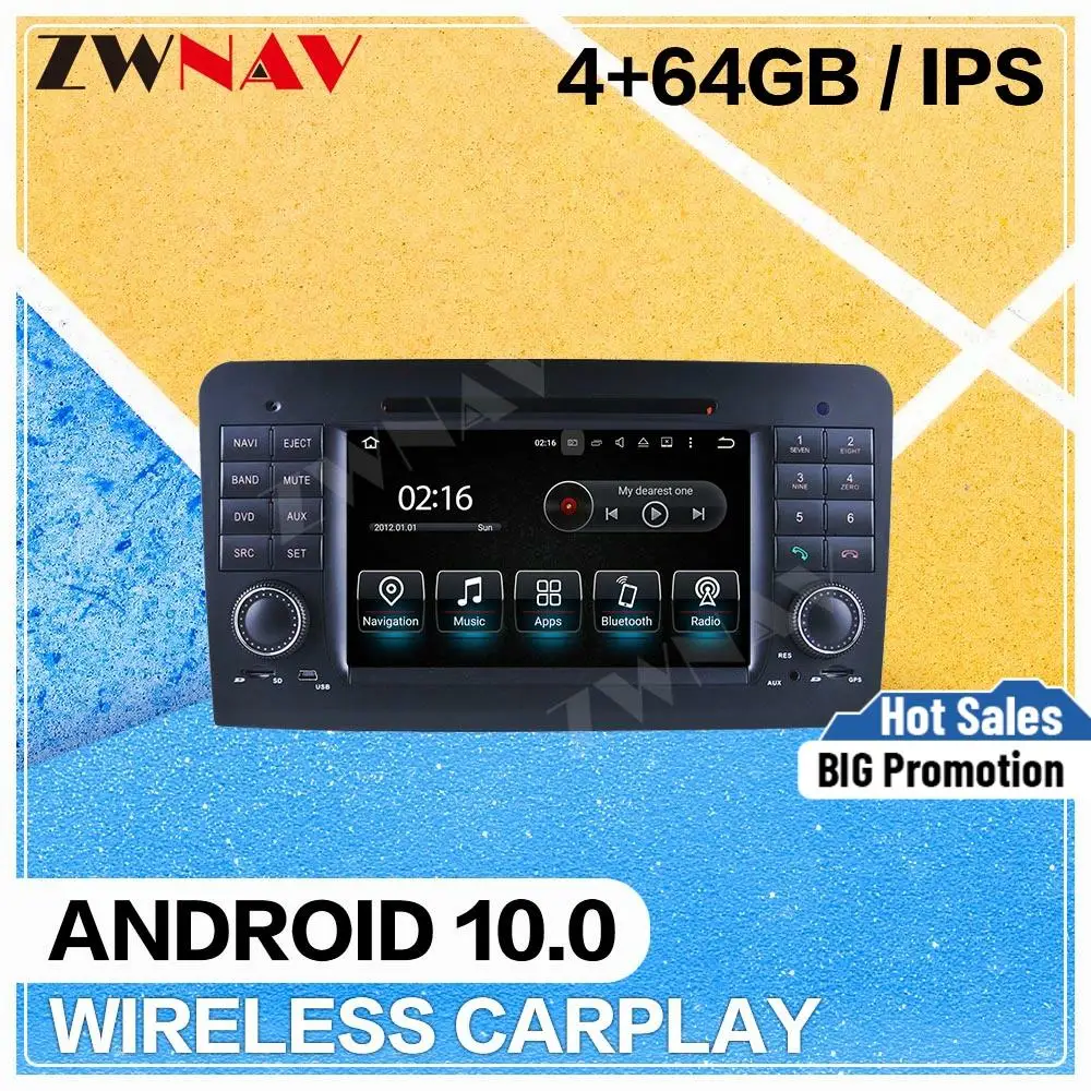 64G Android 10 Car Multimedia Player For Benz ML W164 GL X164 2005 2006-2012 GPS Navi Audio Radio Auto Stereo Receiver Head Unit