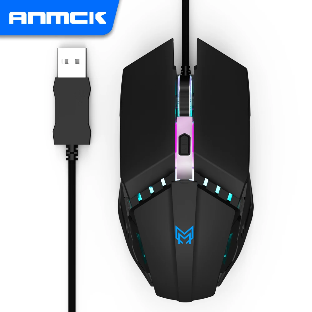 

Anmck Ergonomic Wired Gaming Mouse 4 Buttons LED 1600DPI USB Computer Mice Gamer Souris Mause With Backlight For Laptop PC