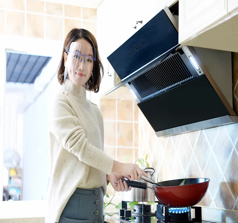 PROVIDE1 PCS stents + 2PCS The New kitchen Mask Oil splashes Liquid splash Protective mask Anti-fume High temperature Mask