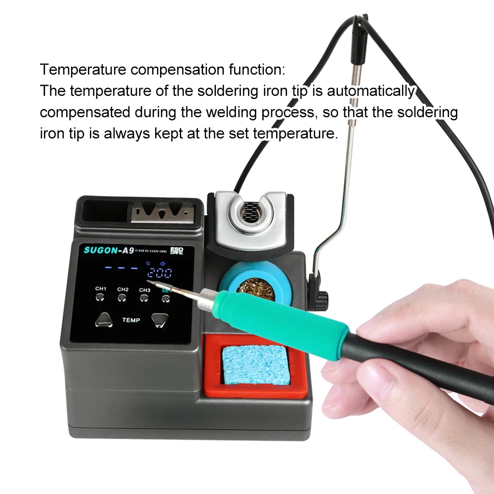 SUGON-A9 Soldering Station Compatible Original Soldering Iron Tip 210/245/115 Handle Lead-free Electronic Welding Rework Station