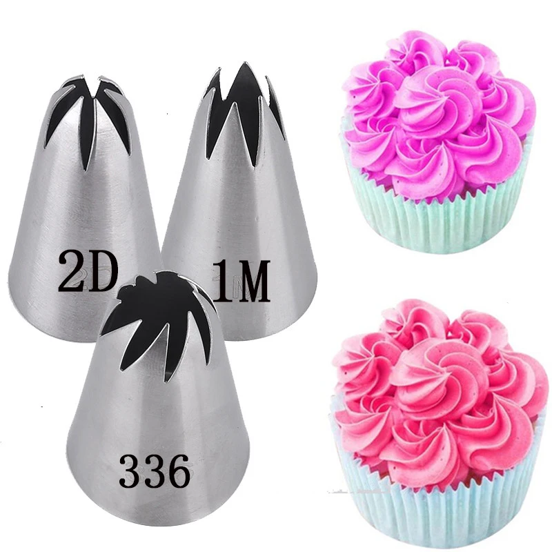 1 stücke Rose Gebäck Düsen Kuchen Dekorieren Werkzeuge Blume Zuckerglasur-friedliche Düse Creme Cupcake Tipps Backen Zubehör #1M 2D 336