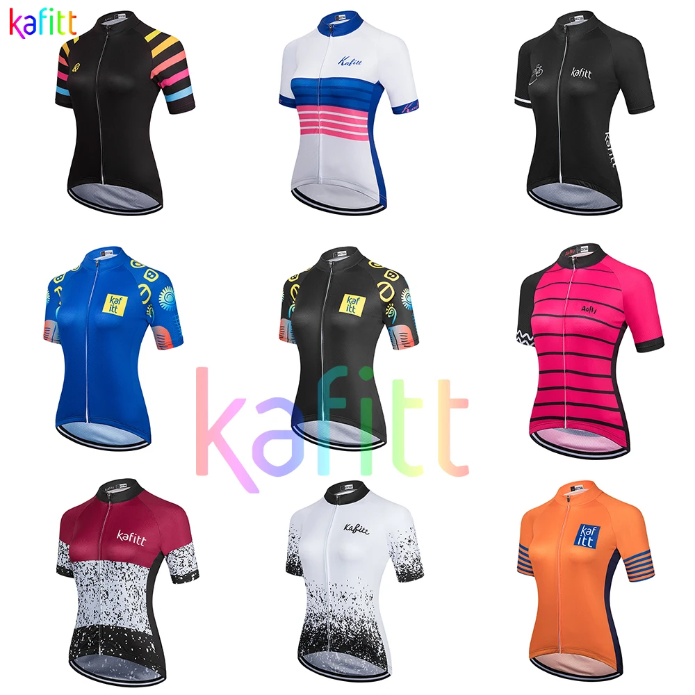 2021 Kafitt Women's Short Sleeve Jersey Bike Clothing Ropa Ciclismo Road Bicycling Shirt Quick-Drying Uniform Breathable Summer