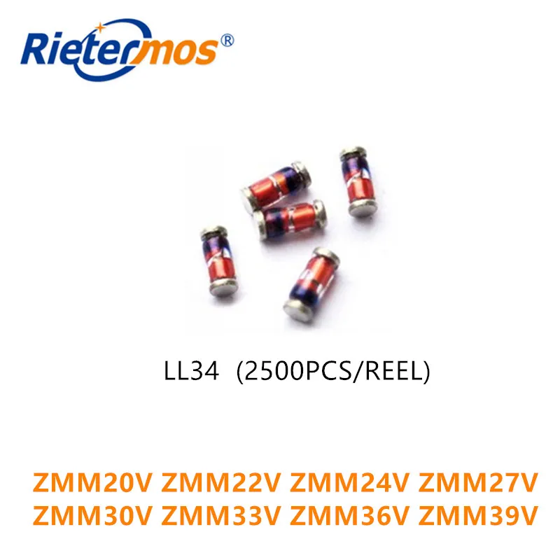 

2500PCS ZMM20V ZMM22V ZMM24V ZMM27V ZMM30V ZMM33V ZMM36V ZMM39V LL34 1206 0.5W