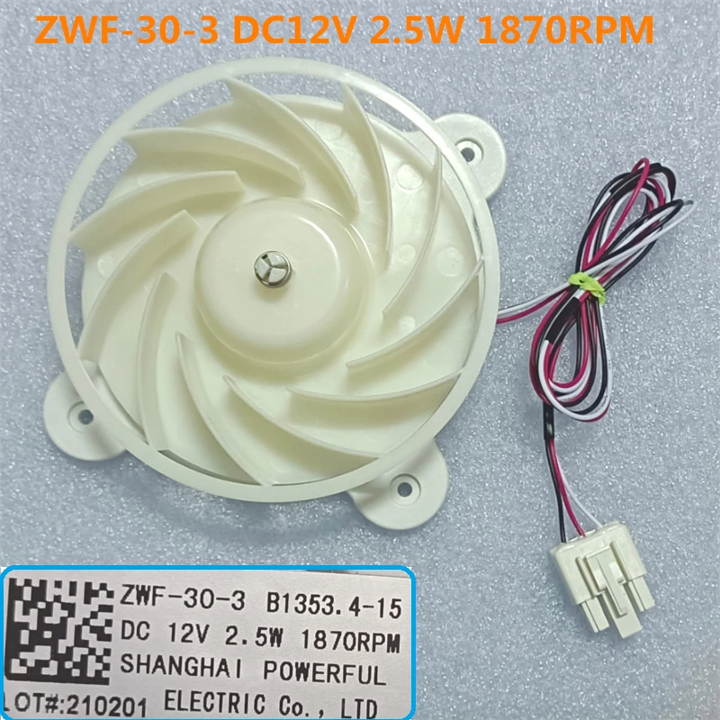 ใหม่อะไหล่ตู้เย็นพัดลมพัดลมมอเตอร์ ZWF-30-3 DC12V 2.5W 1870RPM