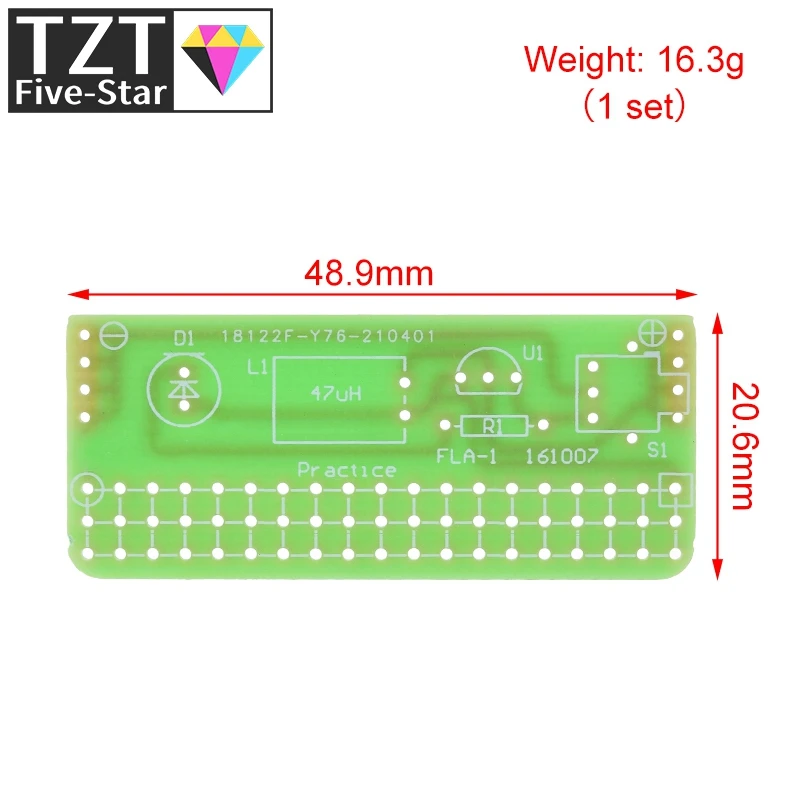 TZT 1/3PCS Großhandelspreis 1 Set FLA-1 Einfaches Taschenlampen-Kit DIY-Modul 1,5V 55x35x11,5mm Präzise für DIY-Kits – Detail 6