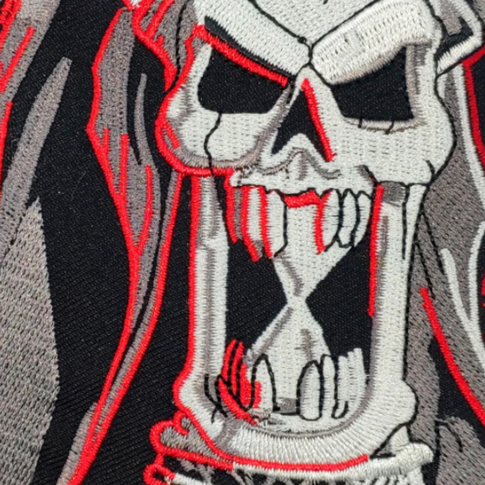 Satan Skull Reaper Lamp Embroidery Iron on Patches Large Back Badges Biker Jackets Motorcycle Vest Applique Custom for Clothes