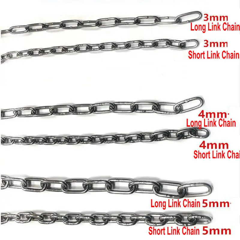 HQ LC01 100% Stainless Steel 304 Link Chain Dog Leash Pet Dogs Lead Leash Collar 2-5MM for Small or Large Dogs