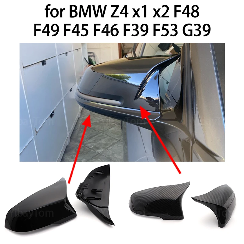 

2pcs Replacement Side Wing Modified Mirror Cover Caps Carbon Fiber Pattern for BMW Z4 X1 X2 F48 F49 F46 F39 F53 G39