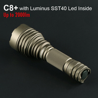 Convoy C8 Plus with Luminus SST40 Led Flashlight 18650 Linterna 2000lm Camping Fishing Bicycle Light Desert tan Portable Torch