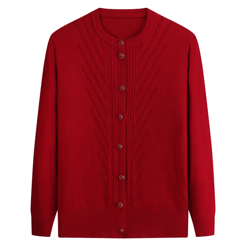 Cardigan maglione cappotti femminili autunno mezza età donna 4XL camicia lavorata a maglia maglione moda Casual Kintting top 1671