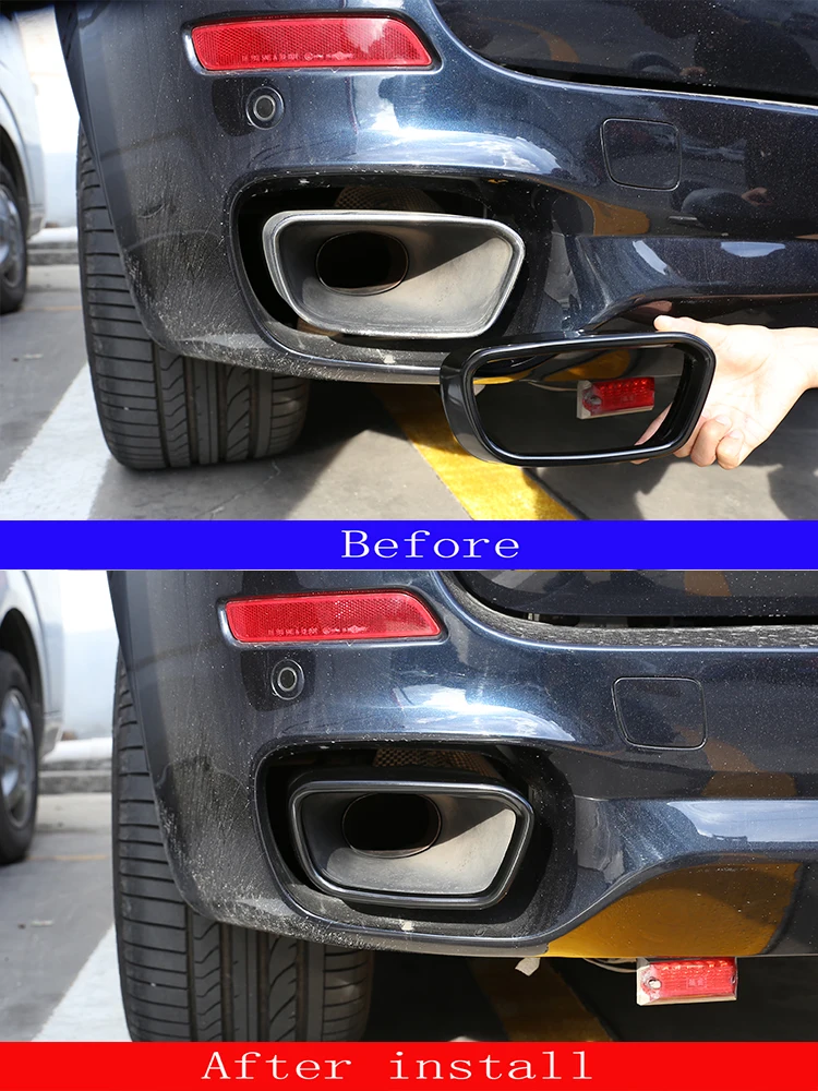 Für BMW X5 F15 X6 F16 2014-18 Auto Styling Schwanz Schalldämpfer Auspuffrohr Ausgang Abdeckung Trim Außen Zubehör (für M Sport Version) – Detail 1