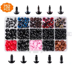 752Pcs Schroef Combinatie Zwart Plastic Ambachten Veiligheid Ogen Voor Bear Knuffel Dier Pop Amigurumi Diy Accessoires Voor Speelgoed gift