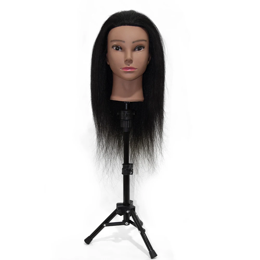 Female African Mannequin Head With Hair For Braiding  Mannequin Practice Hairdressing Training Head Dummy Head For Cosmetology