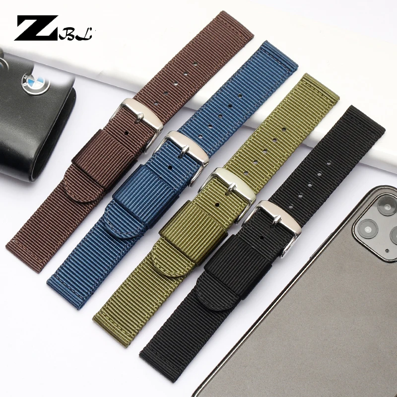 Watch Strap for Men Women Premium Nylon Watch Band with rose gold silver Black Stainless Buckle -18mm, 20mm,22mm,24mm