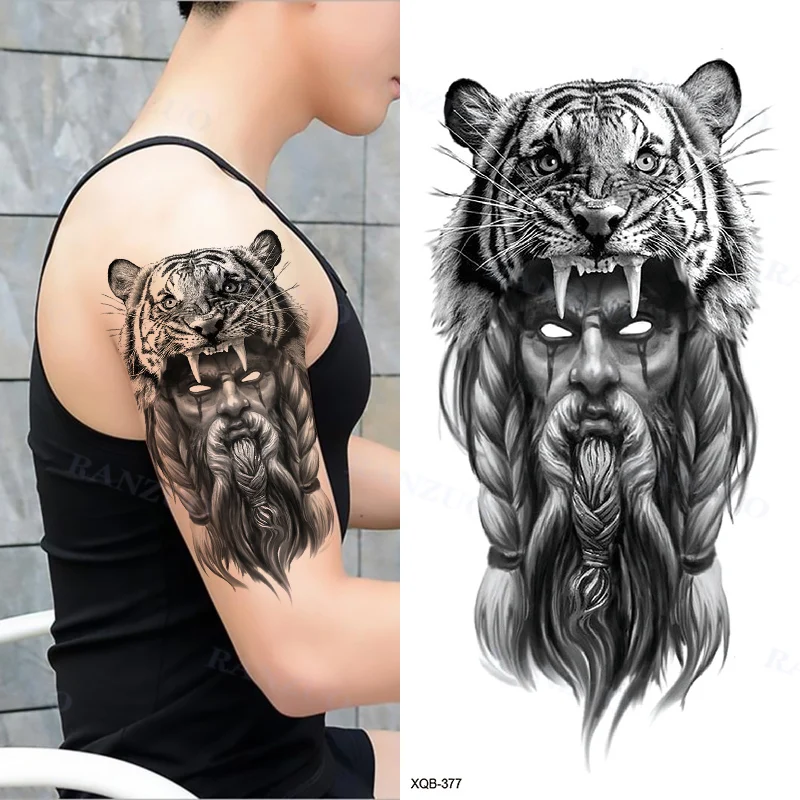 Waterproof Temporary Tattoo Sticker Big Tiger Lion Wolf Rose Arm Tattoo Hipster Tattoo Man Woman Tattoo Body Tattoo Art Tatuajes