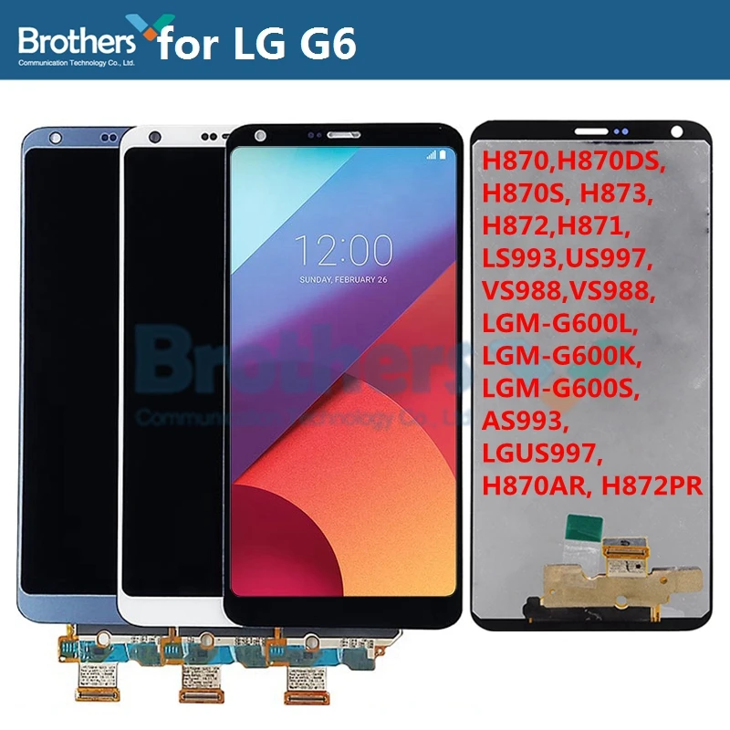 

ЖК-экран для LG G6 ЖК-дисплей сенсорный экран дигитайзер H870 H872 H873 VS998 LS993 US997 LGM-G600K ЖК-сборка Запчасти для телефона тест