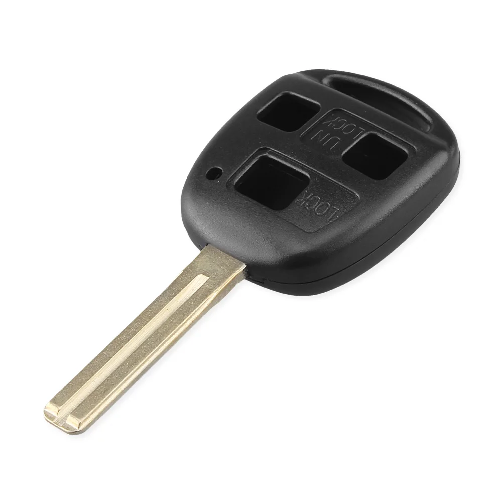 KEYYOU-carcasa de llave de coche remota, carcasa de 3 botones para Toyota Avensis 2008, Celica, RAV4, Prado, Camry, Corolla, YARIS, Land Cruiser, sin cortar