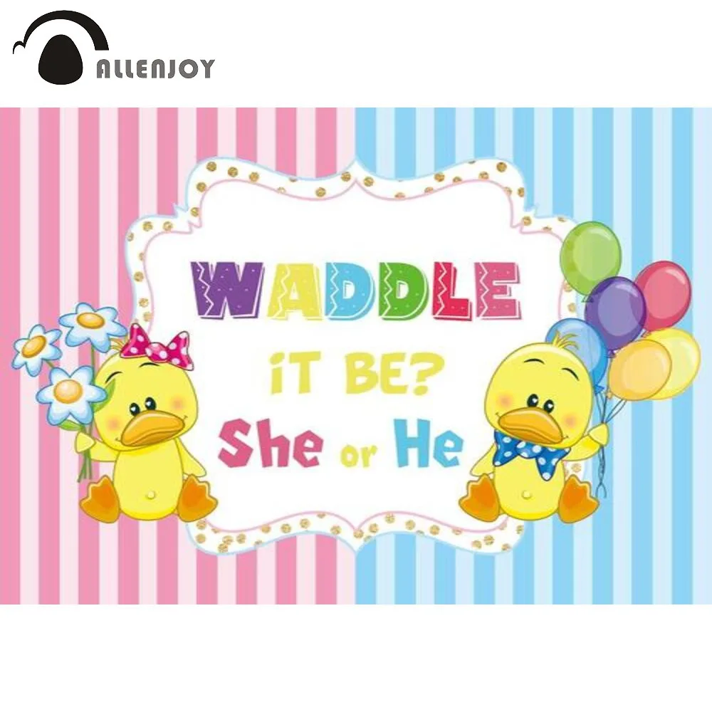 Allenjoy Waddle Het Worden Geslacht Onthullen Party Banner Baby Shower Eend Decoraties Achtergrond Ballon Achtergrond Fotografie Foto