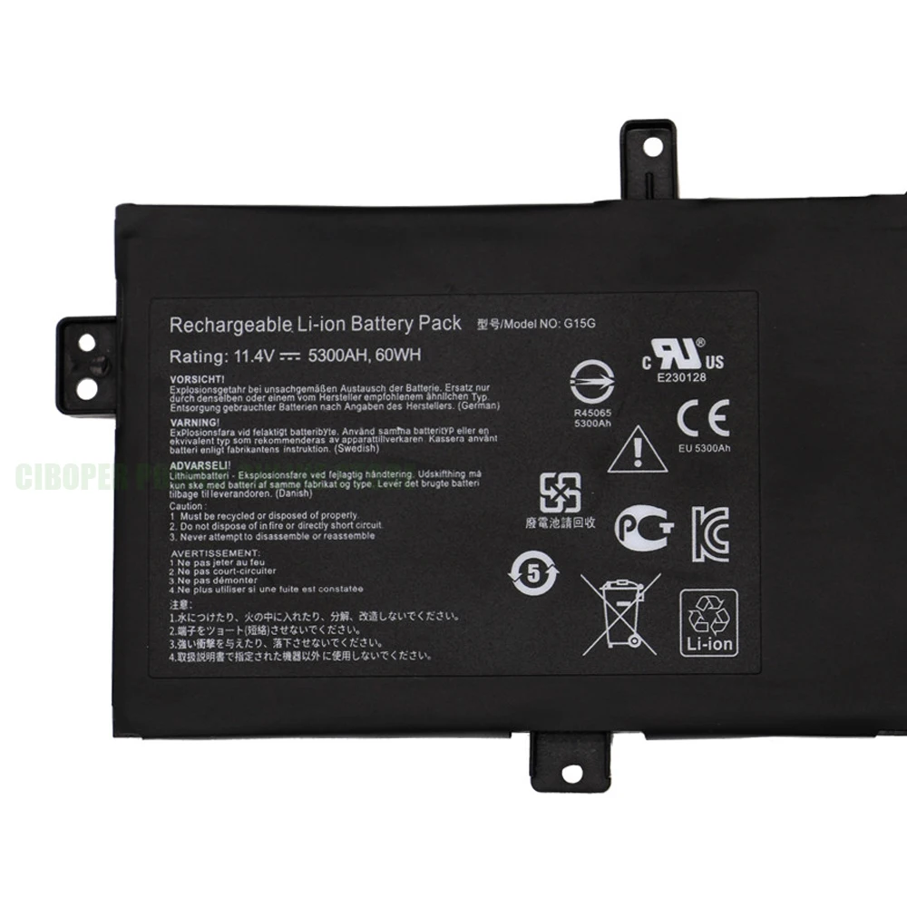 Laptop Battery G15G 60WH For ThundeRobot 911 targa T6A T6C T6D T5TB GIGABYTE SabrePro15 15-W8 MACHENIKE F117-S F117-Si2 F117-Si3