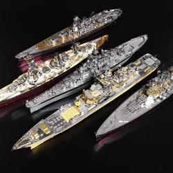 3D Dimensional Assembled Pyotr Velikiy Bismarck Nagato Glass Kongou Model Puzzle Handmade Educational Toys Military Warship Mode
