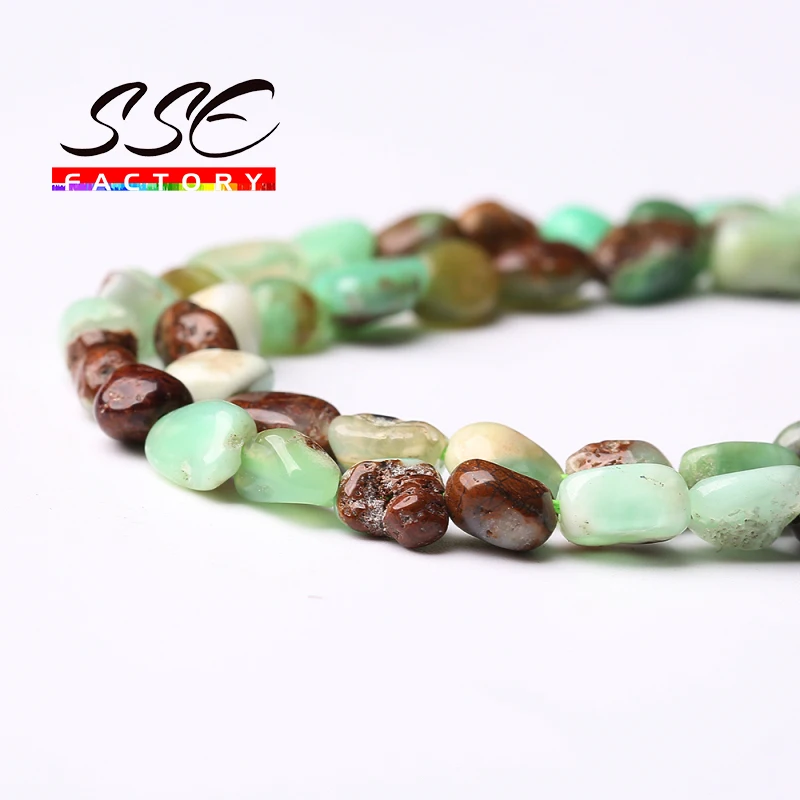 8-10mm Natual Irregular Chrysoprase Australia Jades Stone Beads Loose Spacer Beads For DIY Jewelry Making Bracelet Necklace 15''