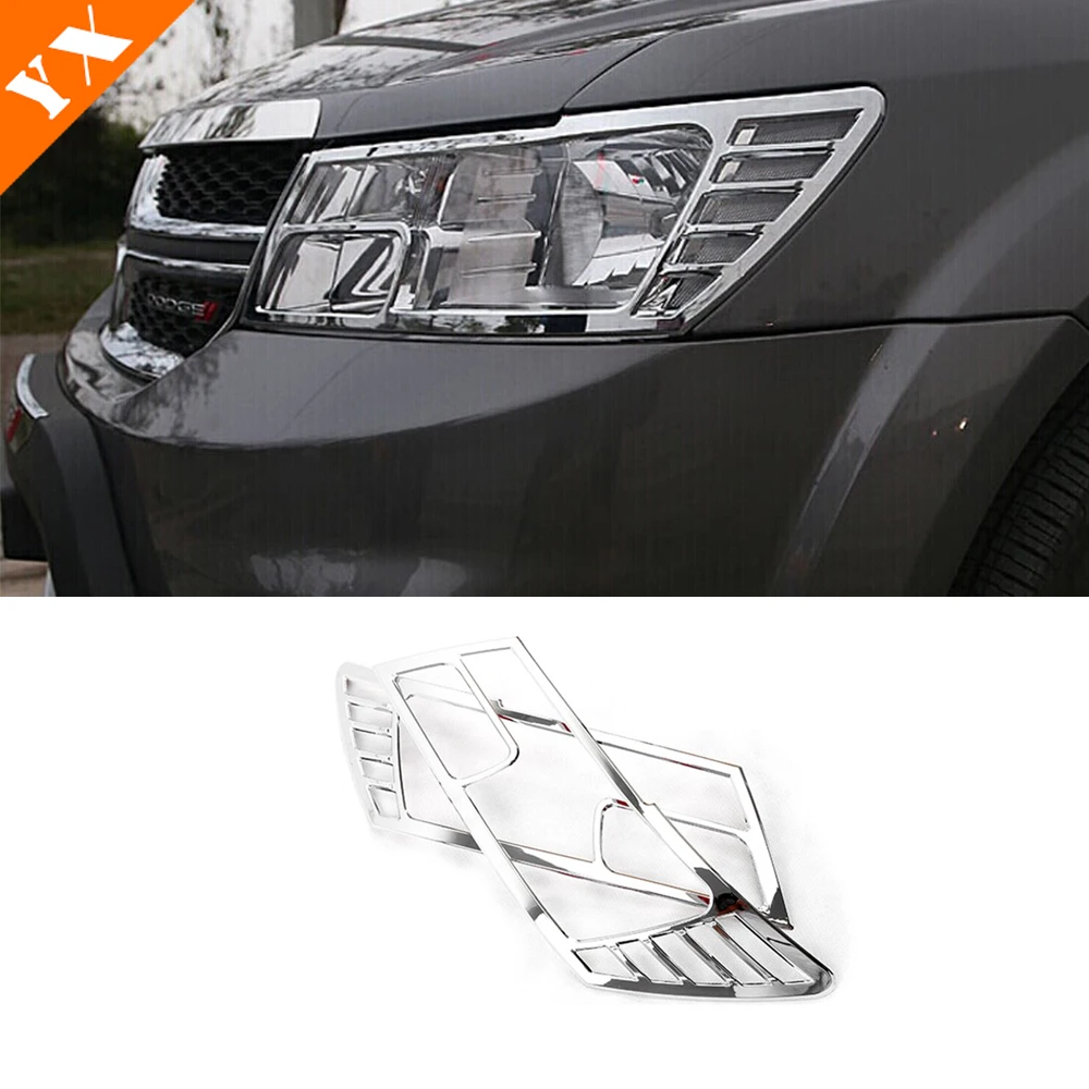 ABS Chrome For Dodge Journey Fiat Freemont 2012 - 2016 Car Moulding Headlight  Tail Front Rear Fog Light Frame Sticker Cover