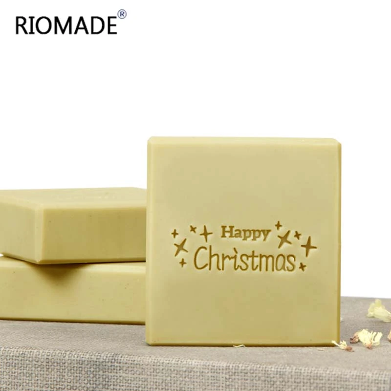 Happy Christmas Series Acrylic Soap Stamp Handmade Soap Seal Letters And Patterns Transparent Chapters DIY Soap Making Tools