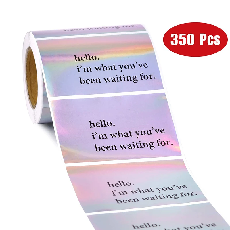 Rainbow Laser SAY HELLO TO YOUR NEW FAVOURITE  Sticker Label 350PCS/Roll