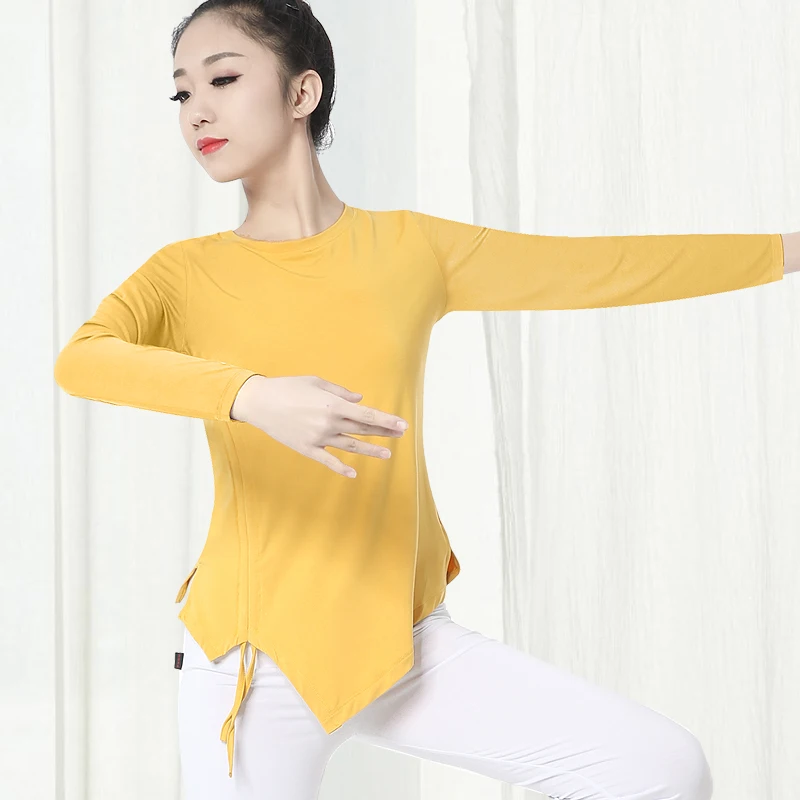 D0807 Ballroom Dancing Blouse Women's Modal Long-sleeved Upper Garment Body Classical Modern Dance Exercise Shirt  Rave Outfit