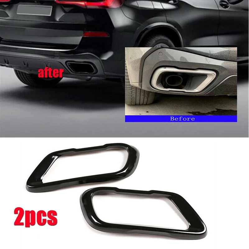 Car Tail Muffler Exhaust Pipe Output Cover for BMW X5 G05 X6 G06 X7 G07 2019-2021 Accessory for M Sports Version