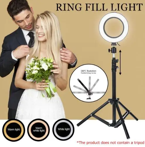 

Usb Dimmable Led Selfie Ring Light Makeup Lamp Cellphone For Huawei P40 Pro nova 7 SE Mate30 Clip Holder Adjustable Desk Lamp